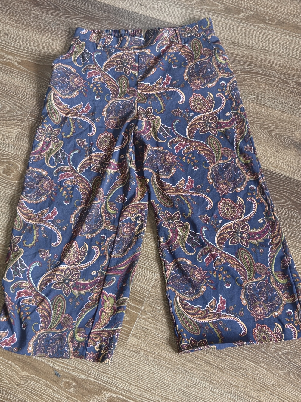 Eliane Rose Paisley Wide Leg Palazzo Pants Multi Color Boho Lounge Size L